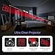 OQIMAX Wecker mit Projektion, 7,4 LED Wecker Digital 180° Projektor mit 3 Stufige Helligkeit & Einstellbare Brennweite, 5 Helligkeit & 3 Lautstärke Alarm Projektionswecker mit 12/24 Std, DST, Snooze
