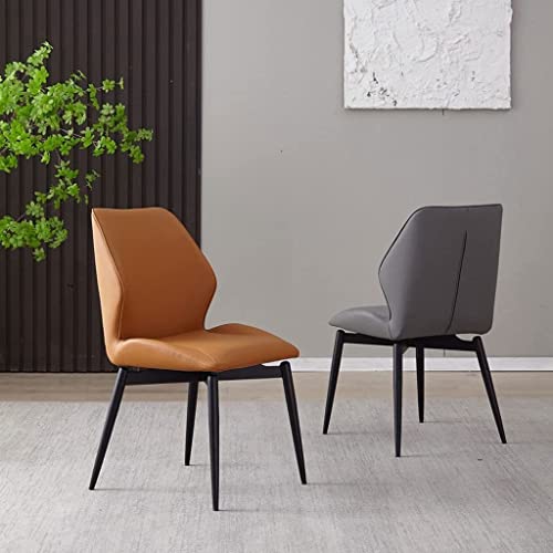 Sillas de Comedor Modernas, sillas de Comedor tapizadas, Juego de 2 sillas de Comedor, Asiento ergonómico de Cuero con Patas de Silla de Metal de Acero al Carbono para restaurantes