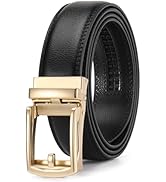 GAEKEAO Ratchet Belt for Men Genuine Leather 1 3/8" - Micro-Adjust Buckle Trim to Fit Dress Belt ...