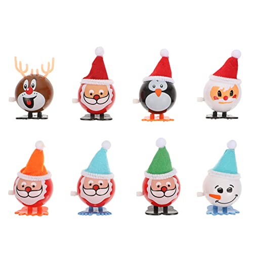 JOINPAYA 8 Piezas Juguete Saltador navideño Juguete de Cuerda pingüino muñeca de Navidad de Juguete navideños Christmas Juguetes de Navidad Elegantes Juguetes de Santa Claus