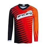 Radtrikot für Herren, MTB, Motocross-Ausrüstung, Downhill-Rennshirt, Mountainbike-Wear, Orange gestreift, 6 Jahre