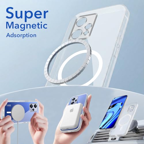 Image of Jkobi Lifetime Anti-Yellow MagSafe Compatible Clear Back Cover Case for Realme Narzo 50 Pro (Sleek Hard Crystal | Shockproof and Camera Protection)