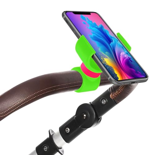 Renimove Soporte movil para Carrito Bebe Apto para telefonos hasta 7.5' de Pantalla facil de Ajustar Estable y Seguro Entretenimiento diseño Compacto y Resistente (Verde)