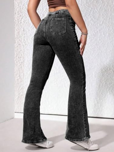 Image of Tagas High Waist Bootcut Fit Denim Jeans for Women | Stretchable Slim Fit Flared Jeans|Relaxed Fit Pant|Jeans for Womens|
