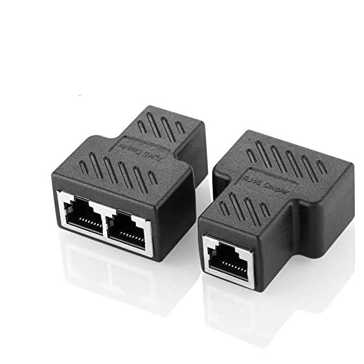 Conectores Splitter RJ45 Adaptador 1 a 2 Ethernet Splitter Coupler Enchufe doble HUB Interface Contacto Modular Plug Connect Red LAN Internet Cat5 Cat5e Cat6 Cat7 Cables 2 Pack