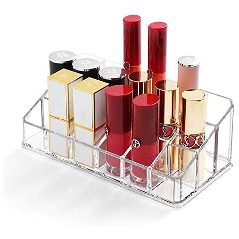 Weiai Lipstick Holder 18 Spaces Lipgloss Organizer, 3 Rows - Multi Level, Makeup Holder & Cosmetics Storage Display Cover