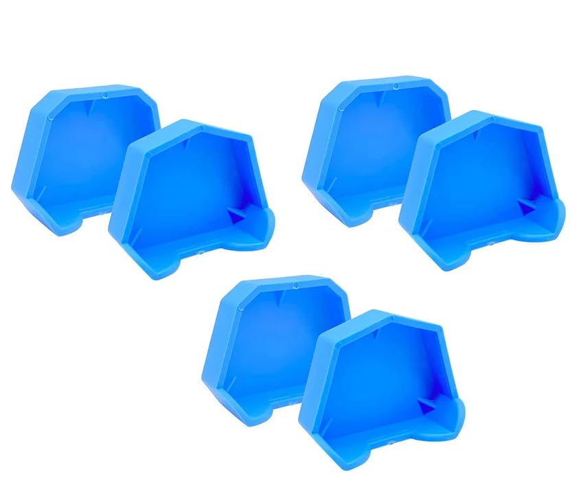 AmeriCan Goods 6/Pk Dental Base Model Formers Kit 3Pcs Upper & 3Pcs Lower Silicone Orthodontic Model Formers Dental Lab Impression Trays (Blue-L)