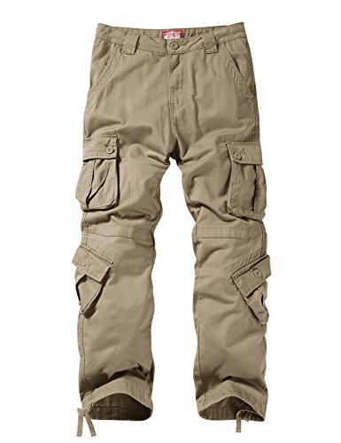 Image of Match Men's Wild Retro Multi-Pockets Utility Casual Cotton Cargo Trousers #3357