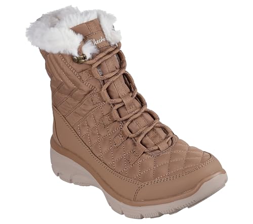 Skechers Women's EASY GOING-GAME HOUR Ankle Boot, Chestnut, 10