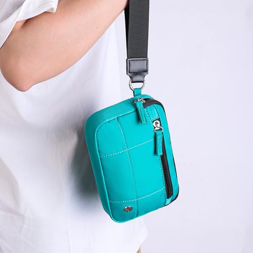 Image of Haytijoe Small Wristlet Wallets for Women Valentines Day Gifts RFID Blocking Travel Wallet Quilted Nylon Phone Purse