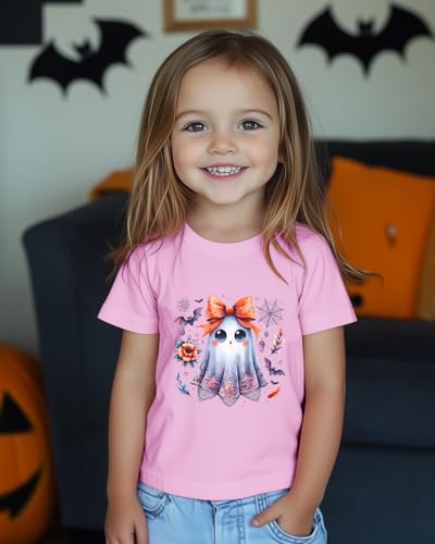 Halloween Shirt for Boys Girls Kids Toddler Pumpkin Shirts Halloween T-Shirts Ghost Clothes Short Sleeve Cotton Tee 2-8 Years3