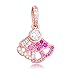 PANDOCCI 2020 Automne Rose Rose Ventilateur balancent Perle 925 Argent Bricolage Convient pour Les Bracelets Pandora d'origine Charme Bijoux de Mode