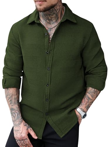 Image of GRECIILOOKS Casual Shirt for Men's | Full Sleeve Textured Shirts for Men | Regular Fit Wrinkle Free Premium Shirts for Man | Biker Streetwear Office Travel Dinner Style