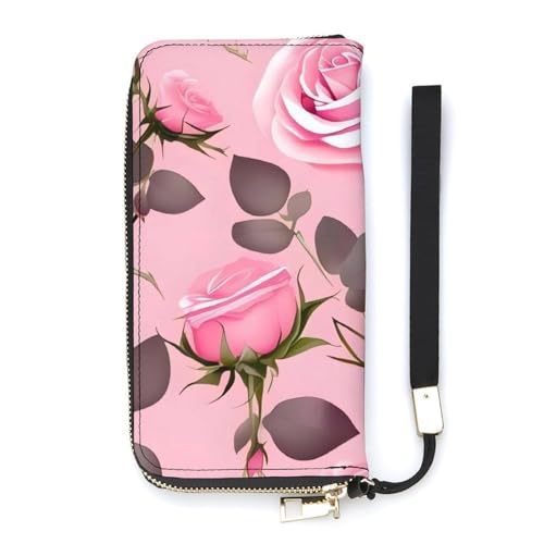 Portafoglio minimalista da uomo grazioso portafoglio con stampa di rose da viaggio da donna graziose rose 20 x 10.5 cm moderno