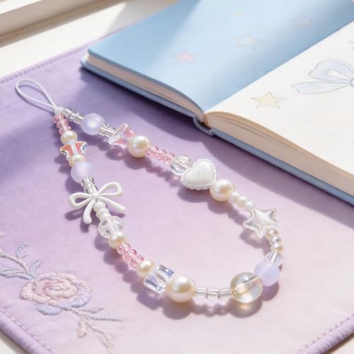 Image of Beaded Camera Wrist Strap Cute Digital Camera Charm Lanyard, Phone Wristlet Charms, Phone Chain for Camera