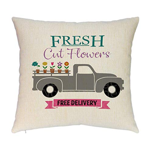 RoMantic furnitureanddecor Housse de Coussin en Coton et Lin Taie d'oreiller Canapé Voiture Maison Lit Décor 45 x 45cm Chaises Taie d'oreiller carrée Décor À La Maison Pâques