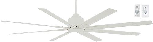 Minka-Aire F896-65-WHF Xtreme H20 Ventilador de techo para exteriores de 65 pulgadas con control remoto y de pared, acabado blanco plano