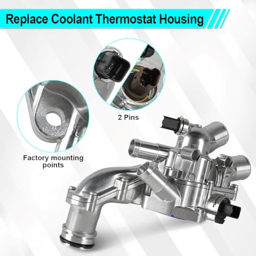 Image of 11537534521 Aluminium Thermostat Housing Compatible with Mini Cooper 07-13 | Compatible with Cooper Countryman 2011-2013 - DOHC 4Cyl 1.6L, Replacement for 11538699290, 902-812-Upgraded Aluminium Housing