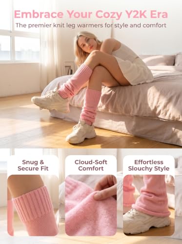 Image of WODECASA Girls Kawaii Leg Warmers Knitted Flared Leg Sleeves Goth Crochet Baggy Cuff Ankle Heap Socks