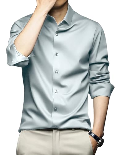 Image of CVC Mens Satin Regular Fit Formal Shirt.