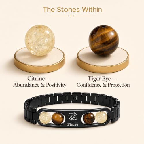 Image of Gratify Birth Crystal Metal Rashi Bracelet for Men & Women | Natural Gemstone Bracelet | Adjustable Spiritual Crystal Bracelet | Includes Authenticity Certificate | Gift for Astrology Lovers