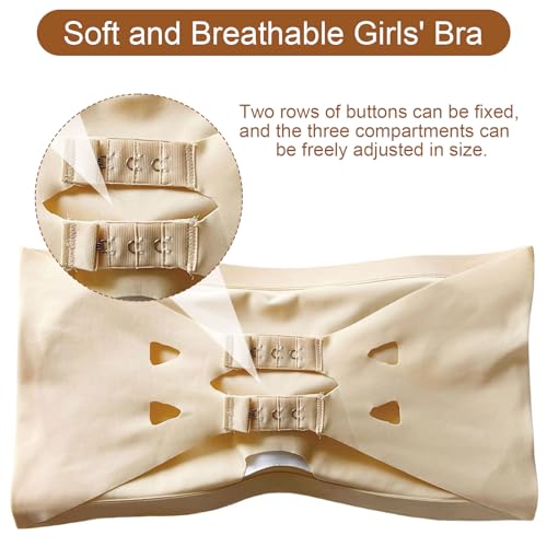 ZPSCXQ 3PCS Kids Strapless Bra, Teen Strapless Bandeau Seamless Underwear Tube Bra with Fixed Bust Pad, Removable Pads Full Cup Sports Bra for Girls Teens 13 to 18 Years Old with Small Breasts - Image 5