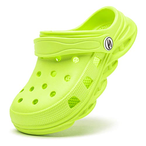 HOBIBEAR Boys Girls Classic Graphic Infant Garden Clogs Slip on Water Shoes (Green-Size 2-2.5 Infant)