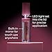 MCoBeauty - Lip Lights Shine Gloss - Berry Pink Lip Gloss - High Shine Glass-Like Finish with Built-In LED Light & Mirror - Moisturising Lightweight - Face Makeup