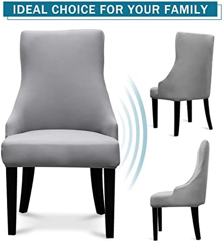 Miniatura 2 de Liykimt Funda elástica para silla lateral con respaldo de ala, funda decorativa para silla de comedor con brazo, lavable tapizada con brazo