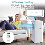 8500 BTU Portable Air Conditioners Cool Up to 360 Sq.Ft,3 IN 1 portable ac unit with Remote Control/LED Display/24Hrs Timer/Window Installation Kit & Screwdriver,White - Image 5