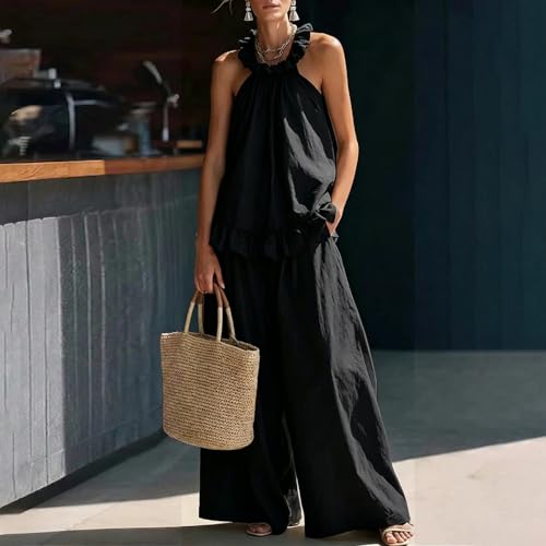 Conjunto de verano para mujer casual de dos piezas sin mangas 2