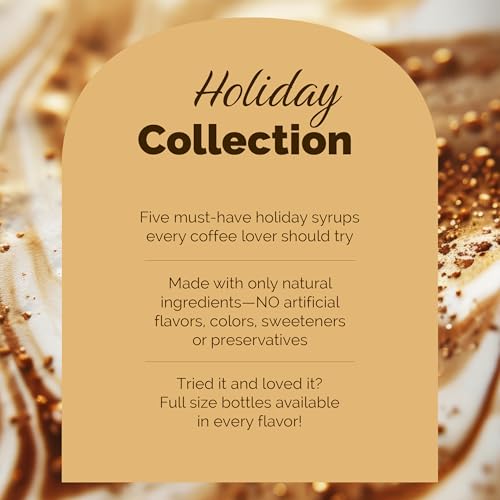 image for Monin - 5 Flavor Holiday Cheer Collection: Macadamia Nut, Peppermint, 
