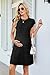 OUGES Womens 2025 Spring/Summer Maternity Dress Clothes for Pregnancy Must Have Short Cap Sleeve Crew Neck Business Casual Loose Basic T Shirt Mini Teacher Dresses for Women with Pockets(Black,L)