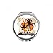 Beach Coconut Tree Pattern Illustration Hand Compact Mirror Round Portable Pocket Glass