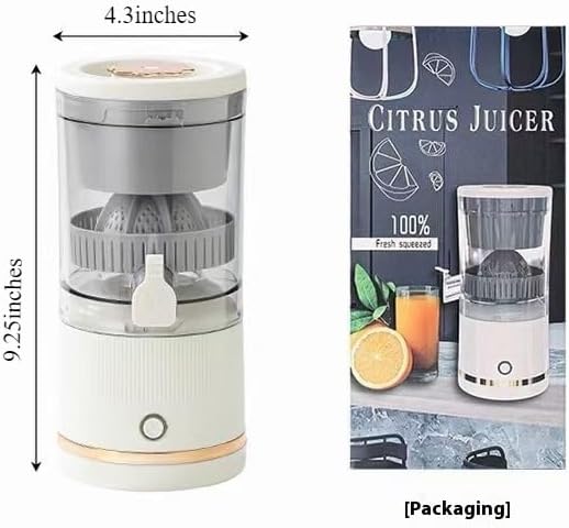 Automatic separation juicer, electric lemon juice, portable rechargeable juicer with USB cable, mini multifunctional fruit squeezer, fully automatic operation (red,7.4V)