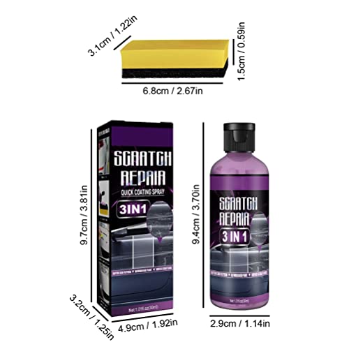 Sunfenle Car Scratch Repair Nano Spray, 300Ml Car Nano Scratch Removal Spray, Nano Coating Crystal Coating Liquid Spray, Car Scratch Repair Remover Agent, Scratch Removal For All Car Body #TOP6