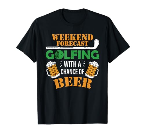 Funny Golf And Beer T Shirt Golfing With A Chance Of Beer T-Shirt
