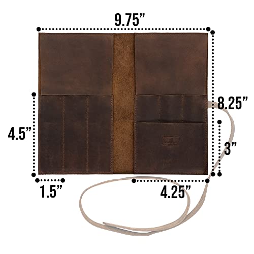 Image of Squared Pencil Case Handmade from Full Grain Leather - Bourbon Brown