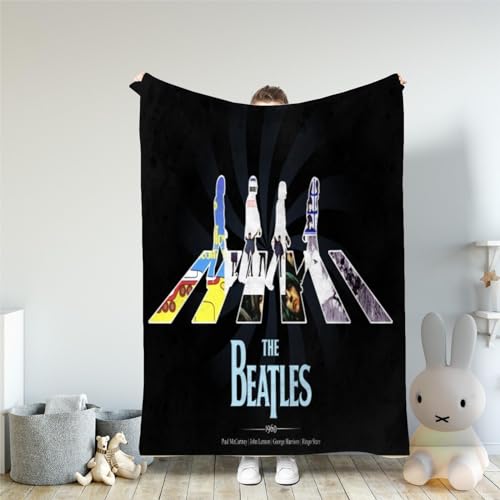CHEWYZ Couverture en Flanelle 3D The Beatles – Couverture Polaire en Peluche pour Enfants,garçons et Filles – Couverture épaisse et pelucheuse pour canapé-lit,bébé (100x130cm) - Les Beatles, Paul McCartney, John Lennon, RIngo Starr, George Harrison CHEWYZ Couverture en Flanelle 3D The Beatles - Couverture Polaire en Peluche pour Enfants,garçons et Filles - Couverture épaisse et pelucheuse pour canapé-lit,bébé (100x130cm)