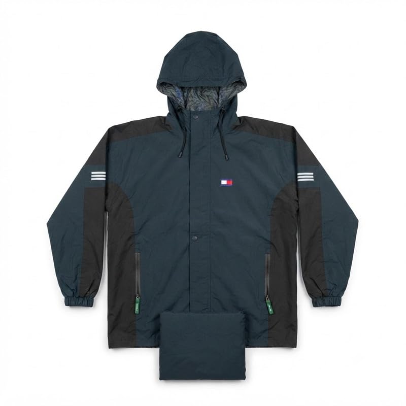 𝟏 𝐘𝐞𝐚𝐫 𝐖𝐚𝐫𝐫𝐚𝐧𝐭𝐲 Waterproof Raincoat for Men, Hooded Rain Jacket with Reflective Sleeve Strips, Front Zipper & Snap Button Closure, Reusable Rainwear-image-44