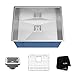 KRAUS Pax 22 1/2-inch 16 Gauge Undermount Single Bowl Stainless Steel Kitchen Sink, KHU23
