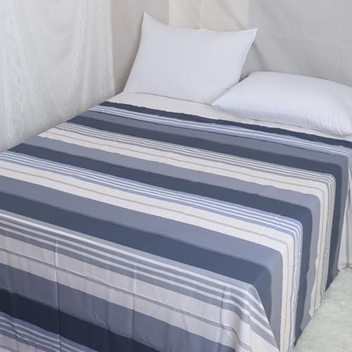 Sábanas planas de algodón tamaño queen con calidad de hotel, a rayas, se venden por separado, sábana superior decorativa para cama