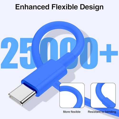 Image of 2pack 6ft USB C to C Cable, 60W Type C to Type C Fast Charging Cord for iPhone 17 16 15 Pro, Pro Max, Plus, iPad Pro, MacBook Air 13 inch, iPad Pro, Air, for Samsung Galaxy S25 and More, Blue