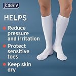JOBST SensiFoot Diabetic Compression Socks for Men and Women 8-15 mmHg with Seamless Toe and Moisture Management - Extra Padding in Toe, Foot, and Heel Area - Knee High - Closed Toe - White, Large - Image 3