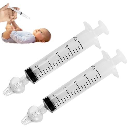 Image of 2 Pack Baby Nasal Aspirator,Professional Baby Nose Syringe with Cleanable and Reusable Silicone Tips for Gentle Nose Cleaning and Easy Nasal Care (10ml, Count, 2)