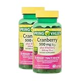 Cranberry 500mg with Vitamin C – 60 Softgels, Cranberry Pills for Women and Men, Cranberry Extract Supplement, Daily Cranberry Vitamins, Fruit Equivalent (Pack of 2)
