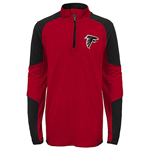 Outerstuff NFL Atlanta Falcons Youth Boys Beta 1/4 Zip Performance Top, Crimson, Kids Medium(5-6)