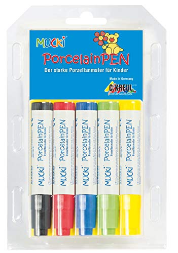 KREUL C. 27151  Hobby Line MUCKI Porcelain Pen, 5 Unidades, Colores primarios