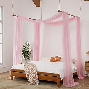 Hptmus YY-CanopyQP2 Betthimmel 2 Paneele Rosa