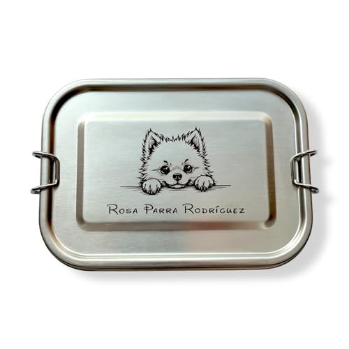 regalo grabado - Fiambrera personalizada hermética | Acero inoxidable 18/10 | Grabado láser | Texto, dibujo o logo | 750 ml